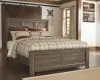 Ashley Furniture B251/31/36/57/54/98 Ashley Furniture B251/31/36/57/54/98 Juararo - 5 Pc. - Dresser, Mirror, Queen Panel Bed - Dark Brown