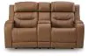 Ashley Furniture PCU1160018A Ashley Furniture PCU1160018A Knightington - Power Reclining Loveseat With Audio Console - Caramel