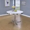 CoasterEveryday 2388 Retro - Round Wood Top Dining Table - White And Chrome