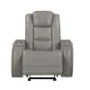 New Classic L3183A-13P2-LGY Breckenridge II - Glider Recliner With Power Headrest & Footrest - Light Gray