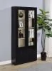 Coaster Fine Furniture 953478 Hawthorne - 4-Shelf Glass Door Tall Cabinet With Drawers - Black