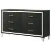 Coaster Fine Furniture 224993 Lucia - 6-Drawer Dresser Cabinet - Black