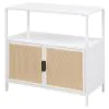 Coaster Fine Furniture 961642 Amherst - 2-Door Radio Weave Cane Metal Accent Cabinet - White