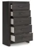 Ashley Furniture PCB2108-46 Hollivern - Five Drawer Chest - Dark Gray
