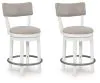 Ashley Furniture D642-224 Robbinsdale - Upholstered Swivel Barstool (Set of 2) - Antique White