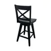 Intercon BS-BS-375W-BLK-K24 Wooden Barstool With X Back - Black