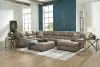 Jackson Furniture Industries 4043/30/62/76/28-19 Royce - 3 Piece Sectional With Cocktail Ottoman (RSF Chaise) - Light Brown