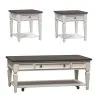 Liberty Furniture 417-OT-3PCS Allyson Park - 3 Piece Table Set - Wirebrushed White / Charcoal