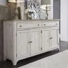 Liberty Furniture 652-SR6838 Farmhouse Reimagined - Server - Antique White / Chestnut Tops