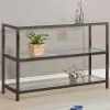 CoasterEssence 720229 Trini - 2-Shelf Glass Top Entryway Console Table - Black Nickel