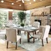 Furniture of America CM3829F-SC-2PK Gianna - Buttoned Side Chair (Set of 2) - Rustic Oak /Ivory