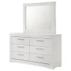 Coaster Fine Furniture 224943M Ives - 6-Drawer Dresser And Mirror - White High Gloss