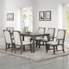 New Classic 40-D1605-D6C New Classic 40-D1605-D6C Lisbon - 7 Piece Dining Room Set (Rectangle Dining Table With 4 Chairs & 2 Arms Chairs) - Dark Gray / Gray