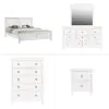 New Classic 02-044W-25C New Classic 02-044W-25C Tamarack - Western King 5 Piece Bedroom Set (Bed, Dresser, Mirror, Nighstand, Chest) - White