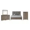 New Classic 00-B3412-14C Harrisburg - 6/6 Eastern King 4 Piece Bedroom Set (Bed, Dresser, Mirror, Chest) - Walnut