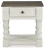 Ashley Furniture T994-2 Havalance - Square End Table - White / Gray