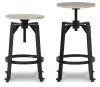 Ashley Furniture D336-024 Karisslyn - Swivel Stool (Set of 2) - Whitewash / Black