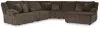 Ashley Furniture 92705S1 Ashley Furniture 92705S1 Top Tier - 6-Piece Reclining Sectional With Raf Press Back Chaise - Chocolate