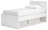 Ashley Furniture EB9630B10 Ashley Furniture EB9630B10 Onita - Twin Panel Platform Bed With 1 Side Storage - White