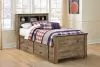 Ashley Furniture B446B17 Trinell - Twin Bookcase Bed With 2 Storage Drawers - Brown