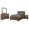 CoasterEveryday 204190KE-S4 Kauffman - 4 Piece King Bedroom Set - Washed Taupe