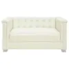 CoasterElevations 505391-S2 Chaviano - 2 Piece Upholstered Track Arm Sofa Set - Pearl White