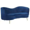 CoasterEssence 506861-S2 Sophia - 2 Piece Upholstered Channel Tufted Sofa Set - Blue