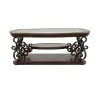 CoasterEssence 702448 Laney - 1-Shelf Glass Top Rectangular Coffee Table - Deep Merlot