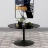 Coaster Fine Furniture 709688 Ganso - Round Metal Coffee Table With Tempered Glass Top - Black