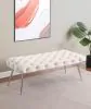 Coaster Fine Furniture 910334 Ella - Upholstered Tufted Bench Stainless Steel Legs Ivory