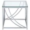 Coaster Fine Furniture 720498-S2 Lille - 2 Piece Glass Top Coffee And End Table Set - Chrome