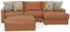 Jackson Furniture Industries 5045/63/76/28-26 Minori - Italian Leather 2 Piece Sofa / Chaise With RSF Chaise And Cocktail Ottoman - Whiskey