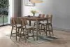 New Classic 45-D1651-DR4GC New Classic 45-D1651-DR4GC Oscar - Counter Wood Table - Walnut With 4 Gray Cushion Chairs - Brown / Gray