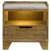Coaster Fine Furniture 222972 Henderson - 1-Drawer LED Nightstand Bedside Table - Medium Oak