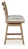 Benchcraft® D858-224 Ridgester - Upholstered Swivel Barstool (Set of 2) - Light Brown