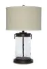Ashley Furniture L430324 Tailynn - Glass Table Lamp  - Clear / Bronze Finish