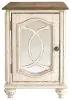 Ashley Furniture T743-7 Realyn - Chair Side End Table - Insert Mirror - White / Brown