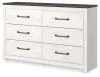 Ashley Furniture B1190-31 Gerridan - Six Drawer Dresser - White / Gray