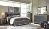 Ashley Furniture B214/31/36/46/58/56/97 Ashley Furniture B214/31/36/46/58/56/97 Lodanna - 6 Pc. - Dresser, Mirror, Chest, King Panel Bed - Gray