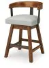 Ashley Furniture D594-224 Ralene - Upholstered Swivel Barstool (Set of 2) - Medium Brown