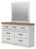 Benchcraft® B4615B1 Benchcraft® B4615B1 Savonport - Dresser And Mirror - White / Brown