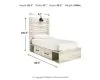 Ashley Furniture B192B21 Ashley Furniture B192B21 Cambeck - Twin Panel Bed With 4 Storage Drawers - Whitewash
