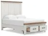 Ashley Furniture B4615B6 Ashley Furniture B4615B6 Savonport - Full Panel Storage Bed With Storage Footboard - White / Brown