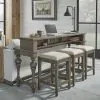 Liberty Furniture 615-OT-4PCS Americana Farmhouse - 4 Piece Console Set (Console 3 Stools) - Dusty Taupe