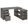 CoasterEveryday 800518 Yvette - 3-Drawer L-Shape Computer Desk - Weathered Gray