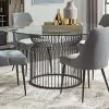 Coaster Fine Furniture 193511BG Granvia - Round Glass Top Metal Dining Table - Gunmetal