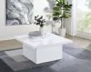 Coaster Fine Furniture 710898 Devar - Square Engineered Wood Coffee Table - White High Gloss