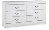 Ashley Furniture B129-31 Anarasia - Six Drawer Dresser - White