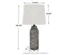 Ashley Furniture L235584 Mahima - Paper Table Lamp (Set of 2) - Black / White