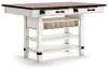 Ashley Furniture D546-32 Valebeck - Rect Dining Room Counter Table With Wine Rack - White / Brown
